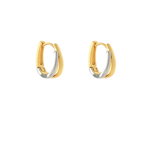 Twotone U Shape Stud Earrings - Picture 1 of 1